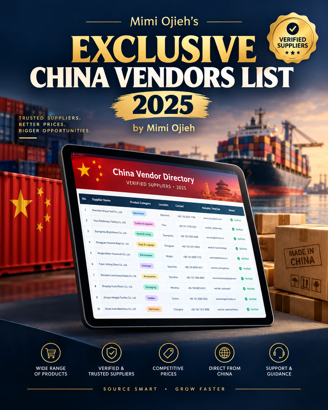 Exclusive China Vendors List advertisement